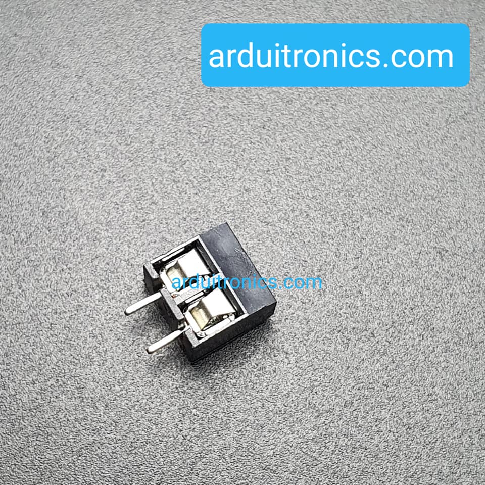 Screw Terminal Block 2 Pin Connector 5mm Pitch (Black) คอนเน็คเตอร์แบบสกรูหมุน 2 ขา สีดำ ระยะห่างระหว่างขา 5 มม. (จำนวน 1 ชิ้น)