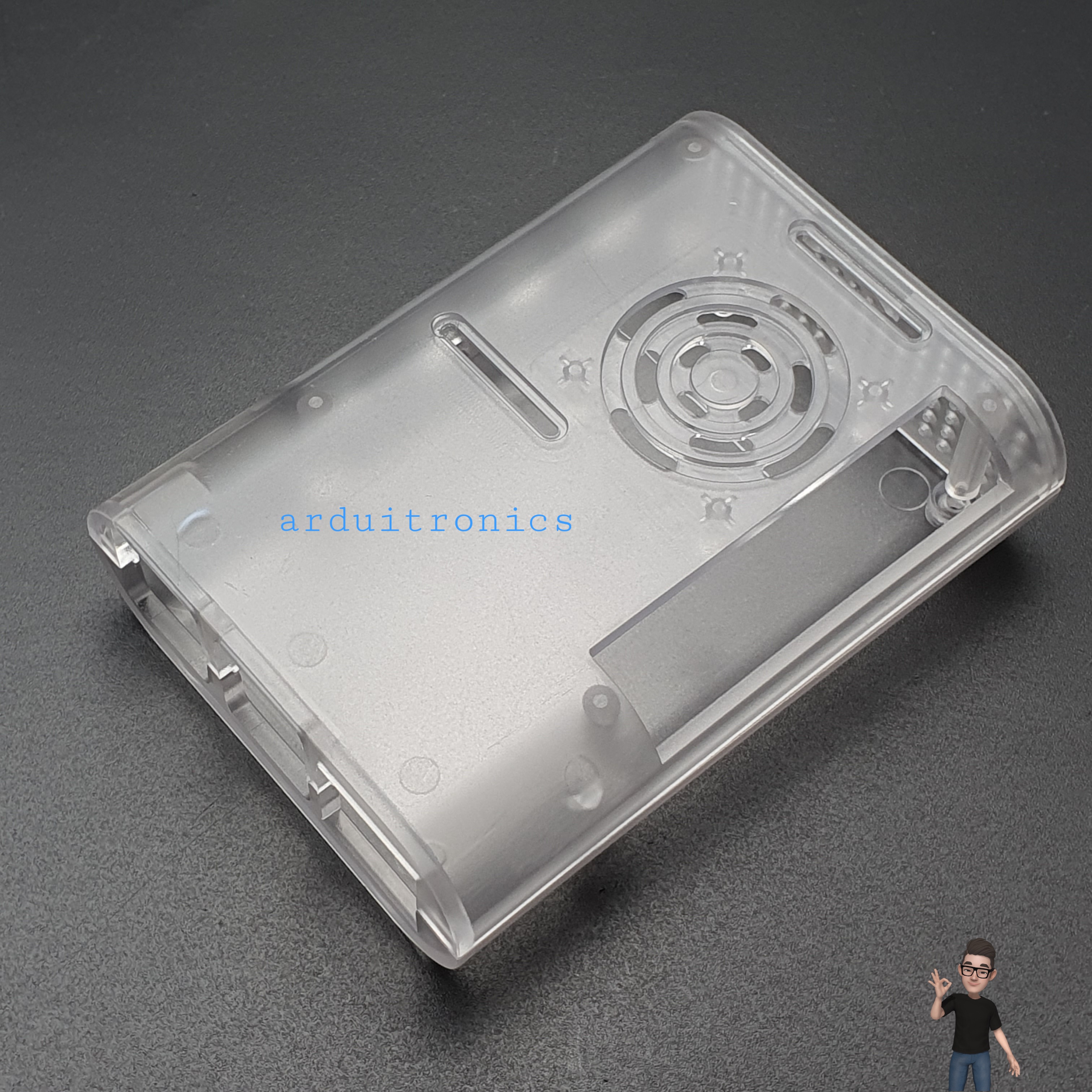 Raspberry Pi 4B Shell Case Box Transparent กล่อง เคส Raspberry Pi 4 สีใส พร้อมพัดลมระบายความร้อน