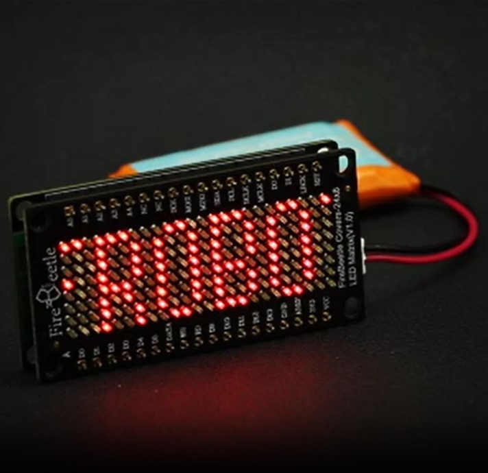 24×8 LED Matrix (Red) - FireBeetle Covers (แท้จาก DFRobot)