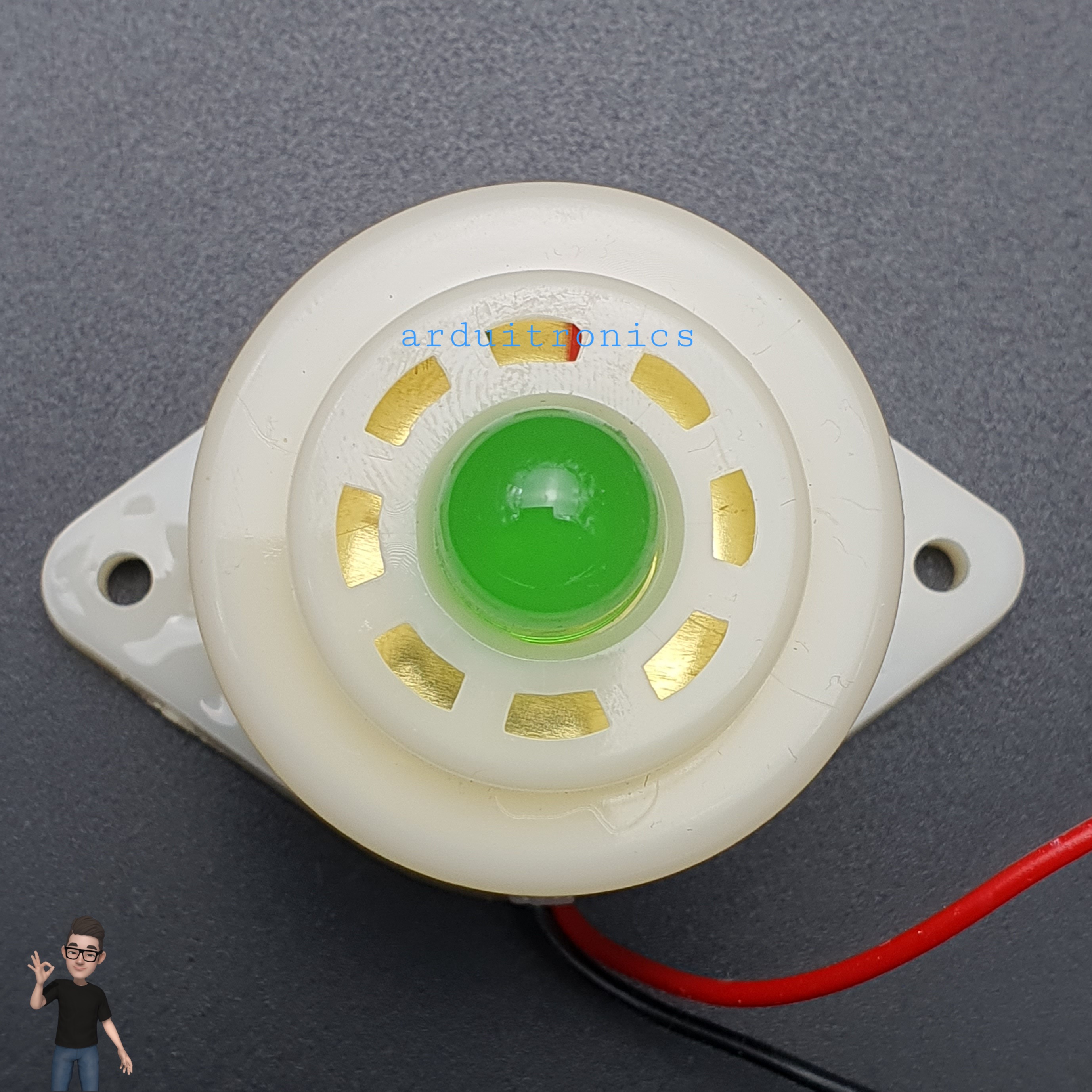 Buzzer 12VDC BJ-3 (LED เขียว) สัญญาณเสียงเตื่อนภัย/กันขโมย