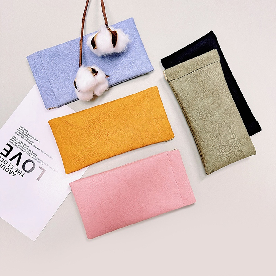 ซองแว่นตา PU เคสหนัง แบบพกพา ซองหนังนิ่ม ฝาปิดแม่เหล็ก กันน้ํา สําหรับใส่แว่นตากันแดด