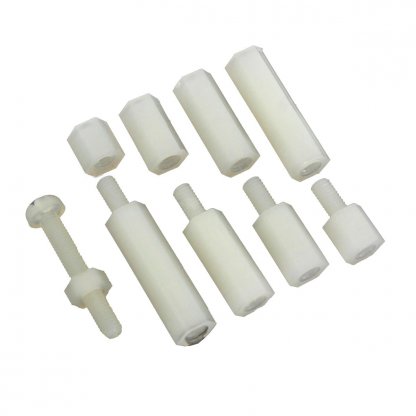 M2.5 M3 Nylon Hex Nuts Screws Spacers Standoff Plastic Accessories Pillar Nut (น็อตเสาค้ำพลาสติก ทั้งแบบตัวผู้และตัวเมีย)