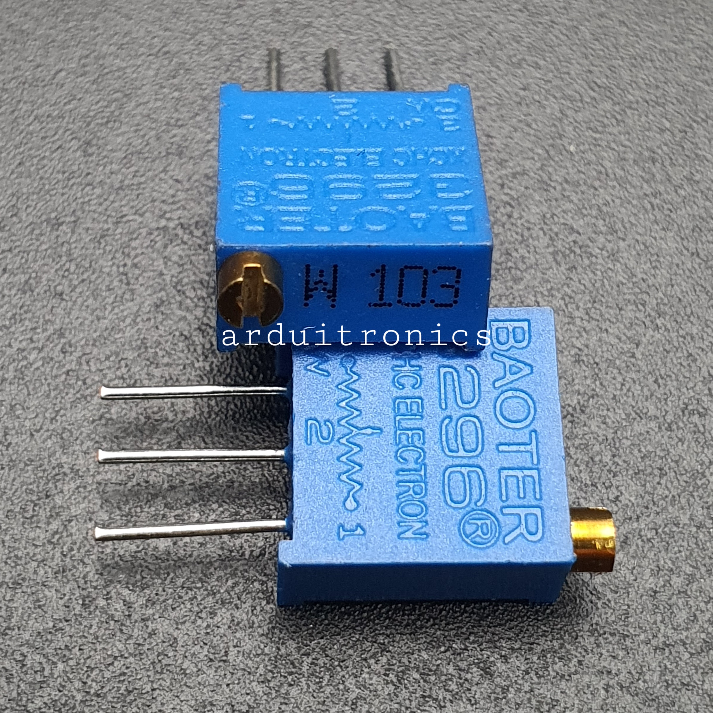 ตัวต้านทานปรับค่าได้ แบบละเอียดหมุน 25 รอบ Trimpot 10K Potentiometer Trimpot 25 Turns Top-adjust 10K (103)