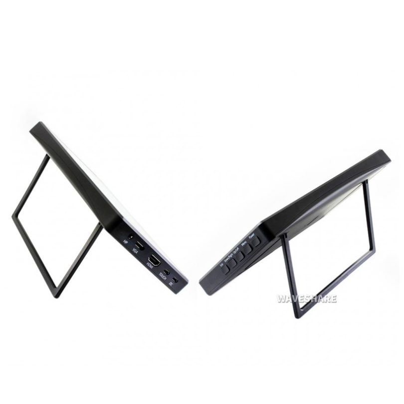 [ยี่ห้อ Waveshare] 7inch Capacitive Touch Screen LCD (H) with Case, 1024×600, HDMI, IPS, Various Systems Support