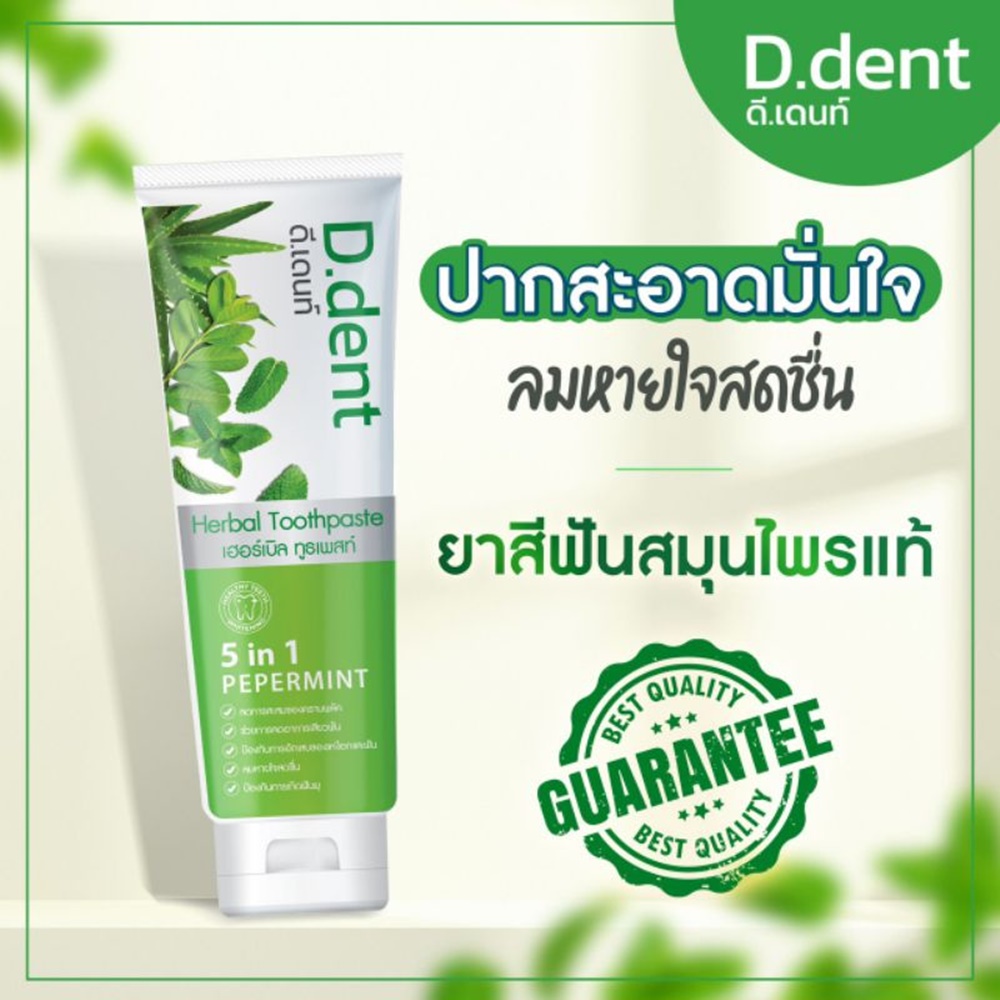 D.Dent Herbal Toothpaste 100 g. ดีเดนท์ ยาสีฟันสมุนไพร (1 แถม 1)