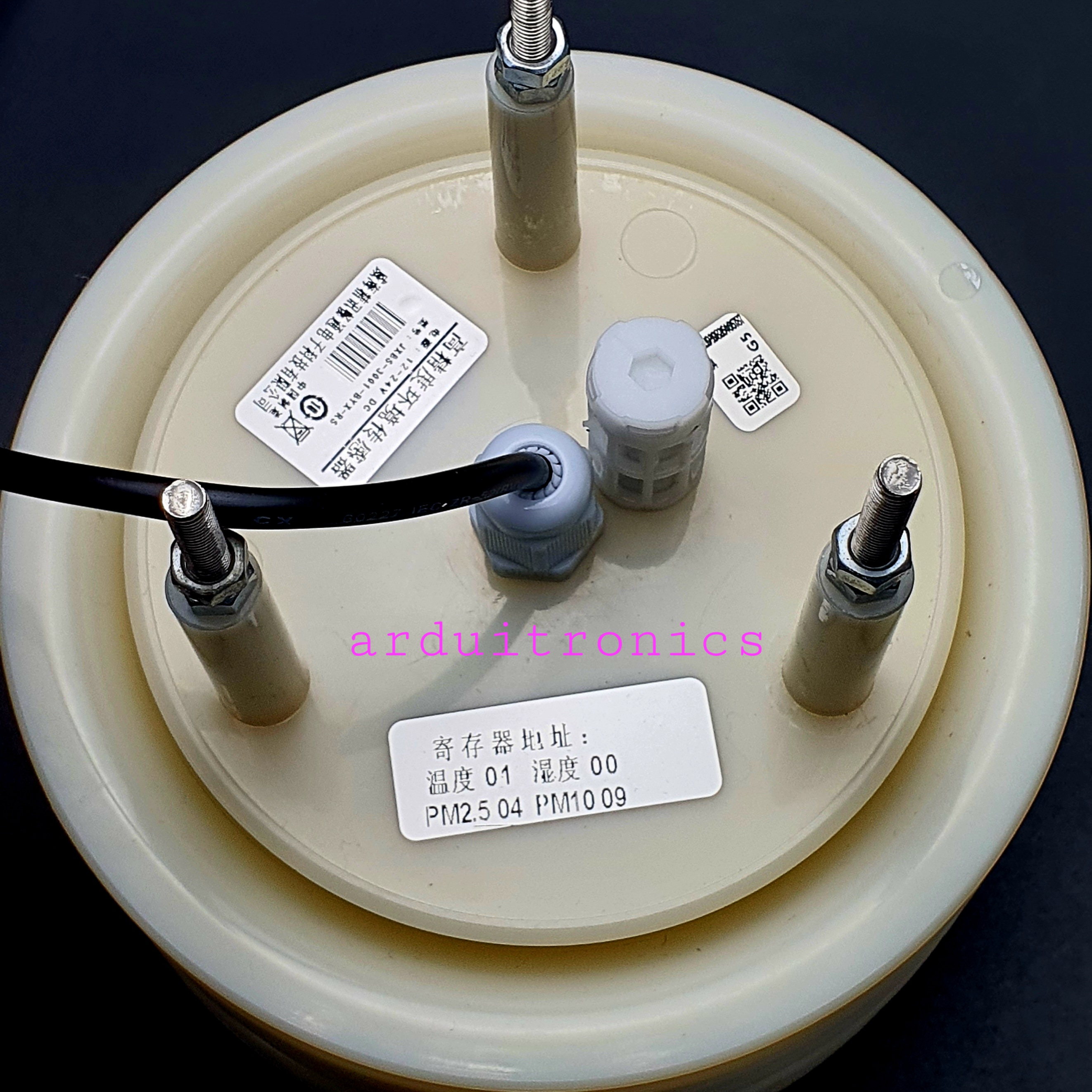 Weather Station Shutter with PM2.5 + PM10 + Temperature and Humidity Sensor (โครงแบบเกร็ดระบายลม 8 แผ่น)