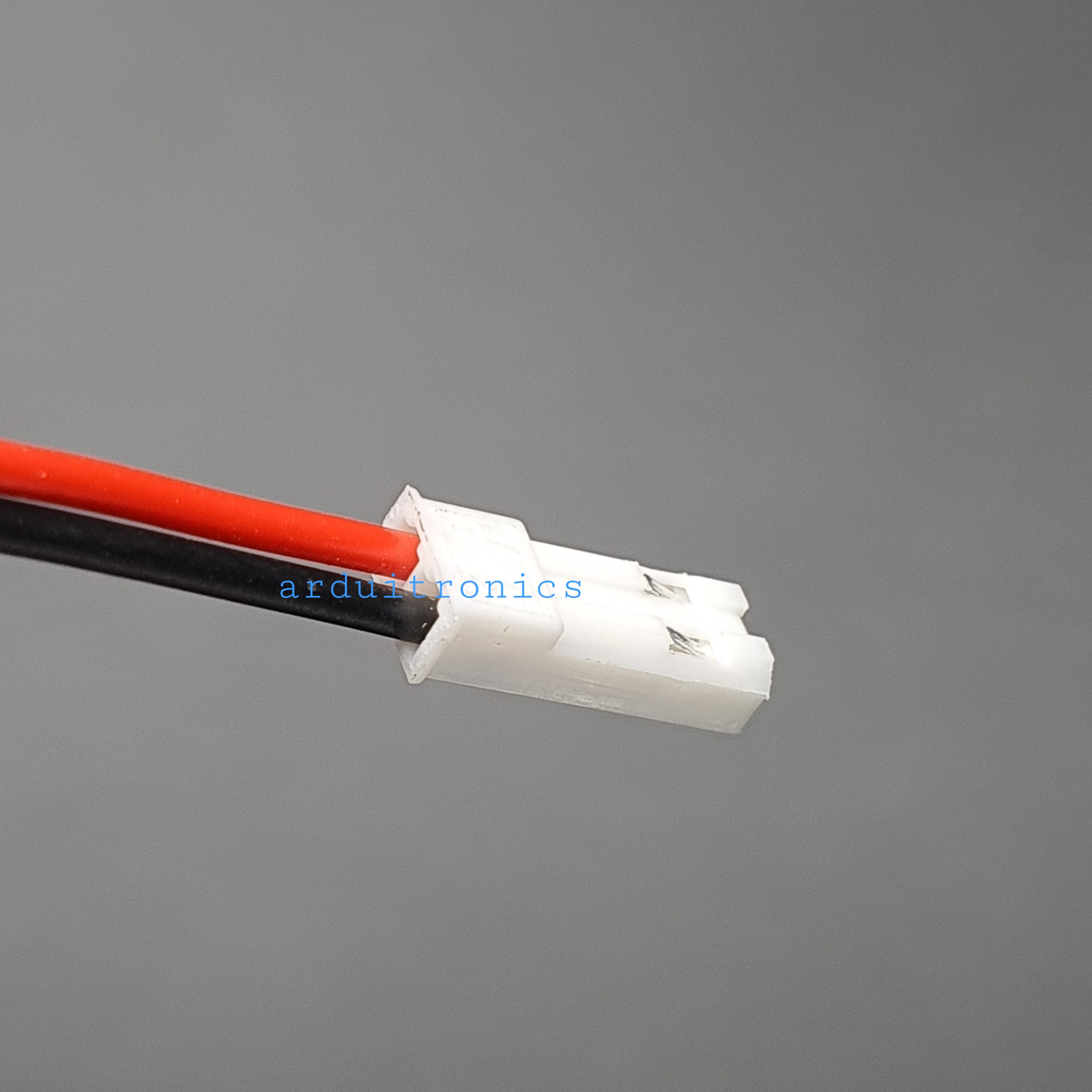 JST Connector 2Pin Plug Male สายต่อ JST ตัวผู้ พร้อมสายไฟยาว 10cm - White