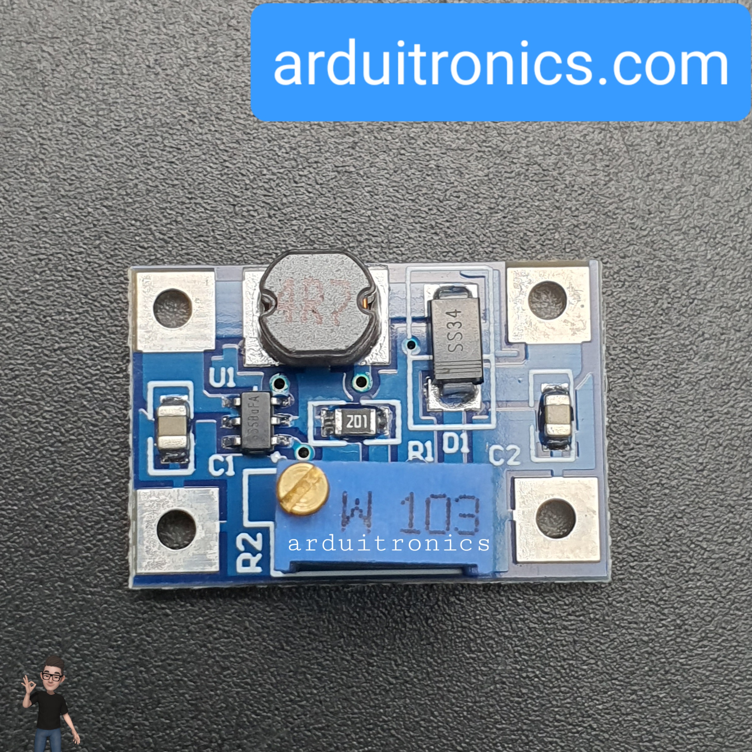 โมดูล Step Up SX1308 แปลงไฟขึ้นจาก 2-24V เป็น 2-28V กระแสสูงสุด 2A