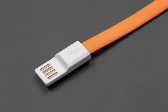 Flat Noodle Micro USB Cable 1.2m (แท้จาก DFRobot) สาย micro USB คุณภาพสูง สายแบน สีส้ม