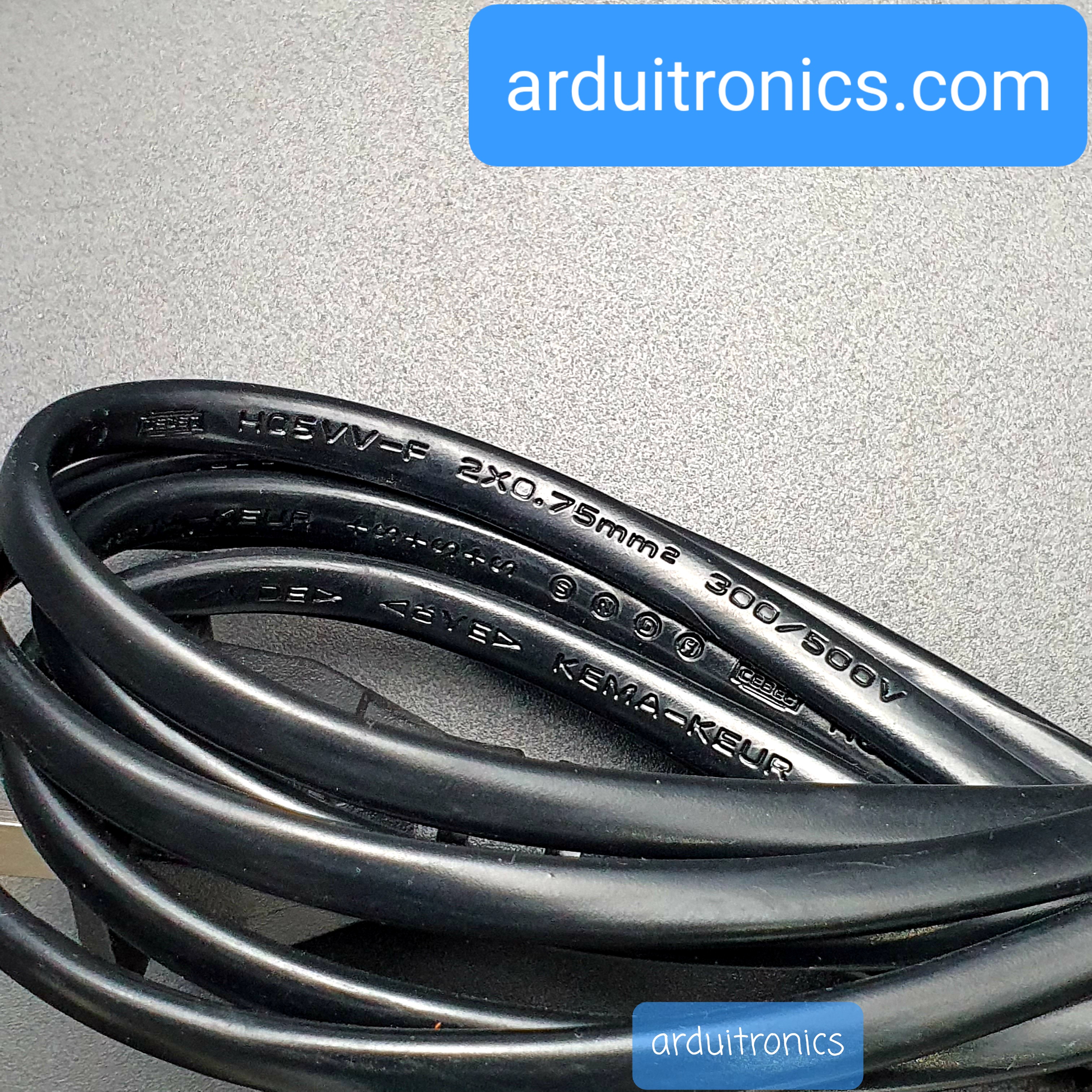 สายไฟ AC อย่างดี 2x18AWG ยาว 2เมตร