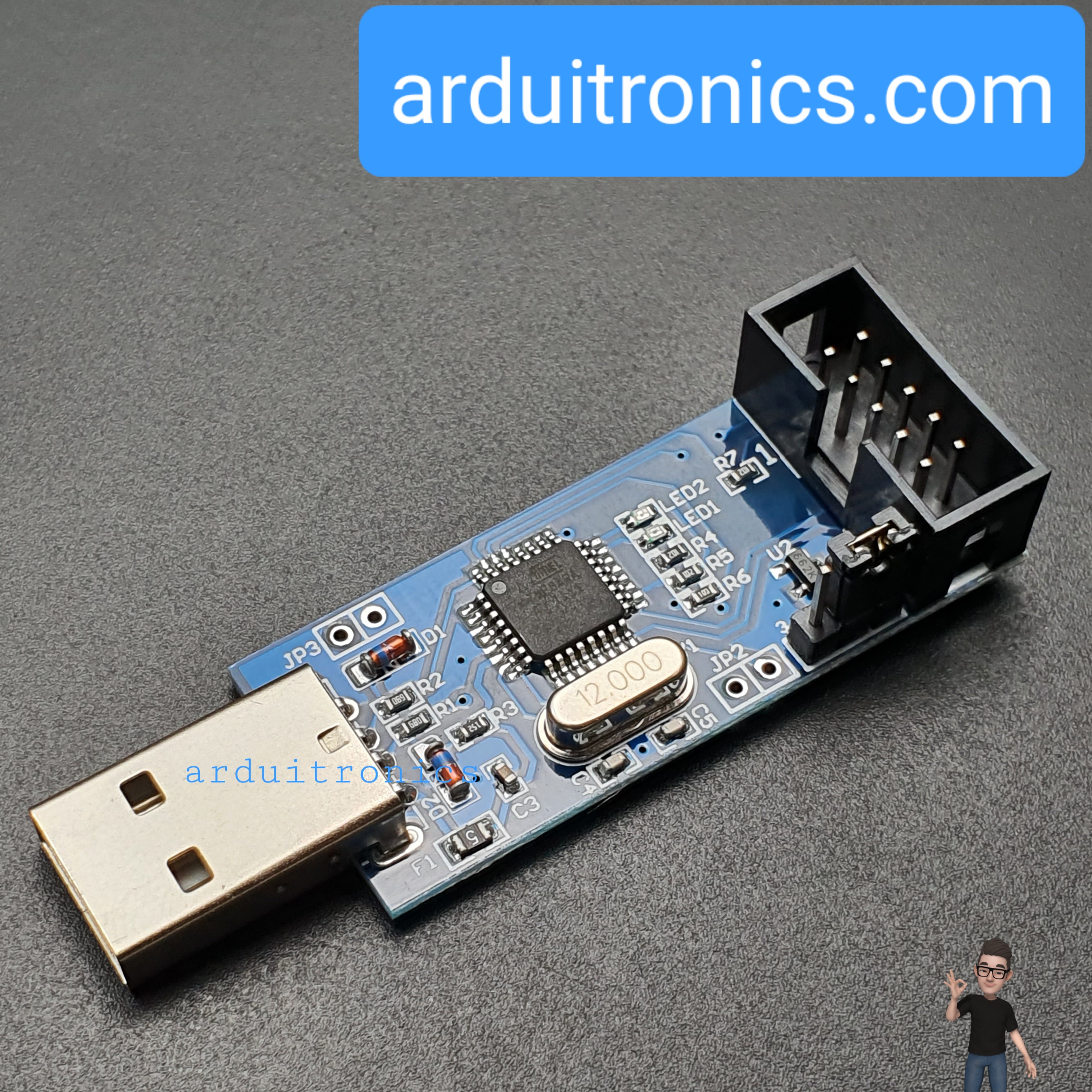 AVR Programmer Set (ISP USBASP Downloader + USBISP Download Cable)