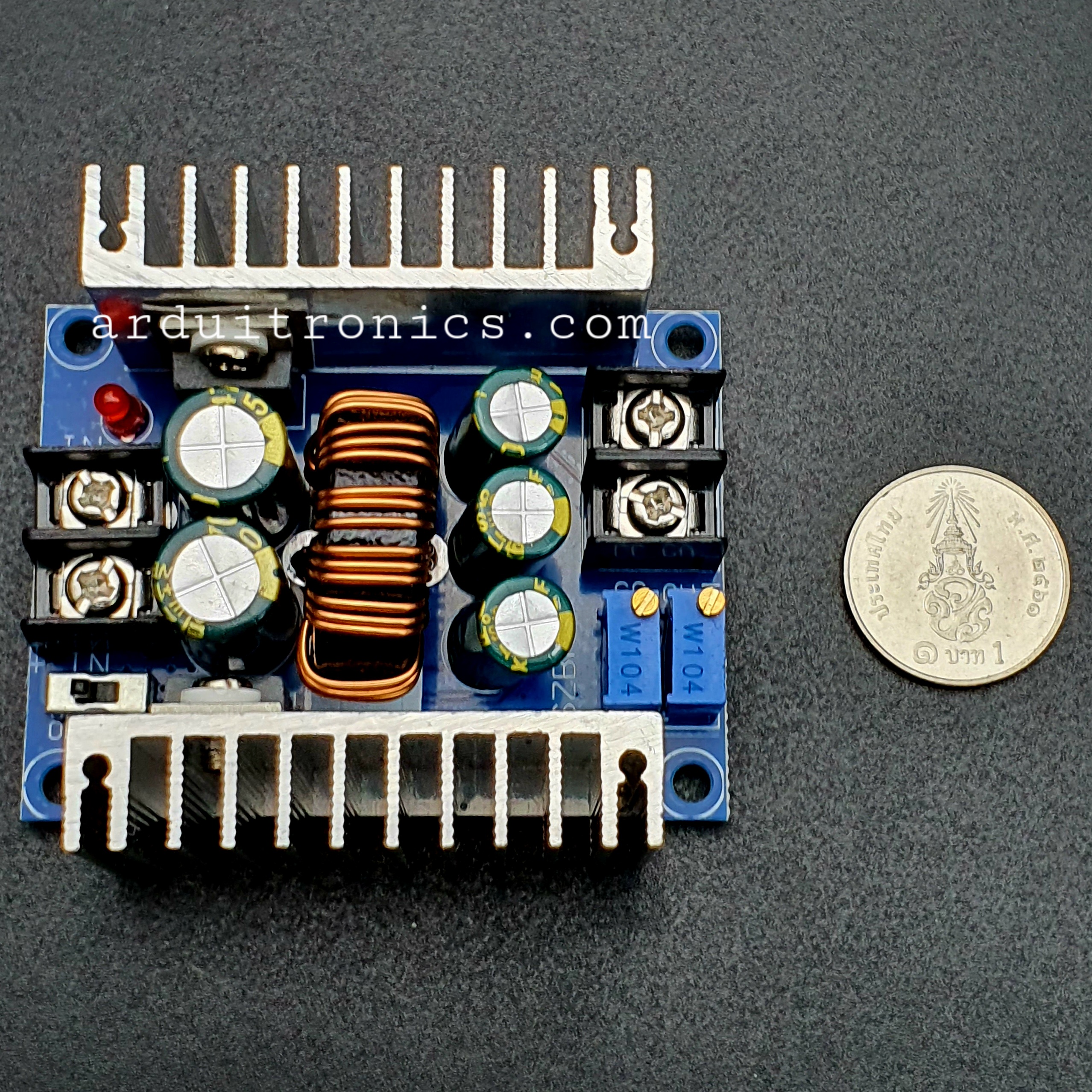 DC-DC 20A 300W Step Down Buck Converter PCB สีน้ำเงิน