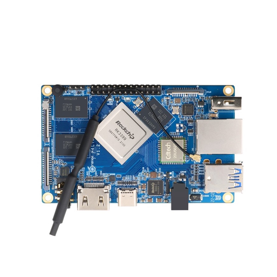 Orange Pi 4 LTS 4GB DDR4 RAM with 16GB eMMC RK3399 Wifi BT5.0 (supports Android, Ubuntu and Debian OS) - Orange Pi