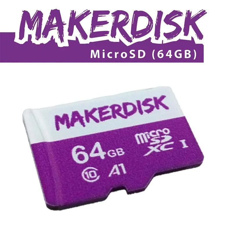 64GB Raspberry Pi Approved MakerDisk uSD with RPi OS