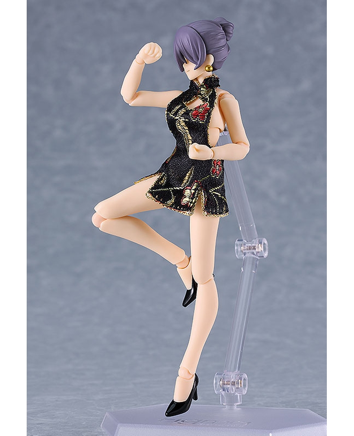 "Pre-Order" [569c] figma Female Body (Mika) with Mini Skirt Chinese Dress Outfit (Black)