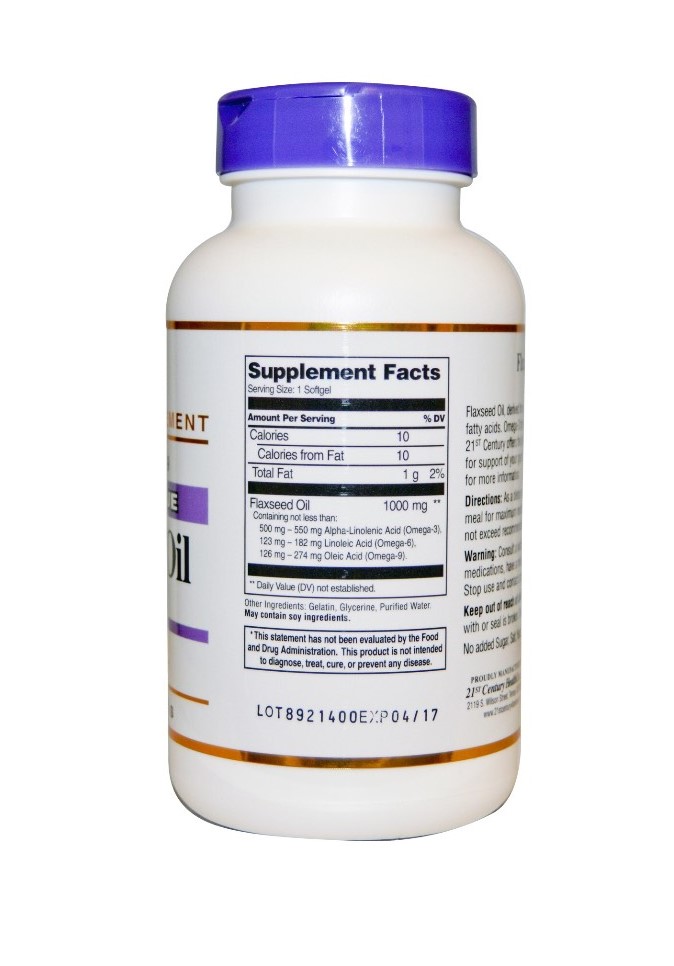21ST Century Flaxseed Oil 1000 mg แฟลกซ์ซีด ออยด์
