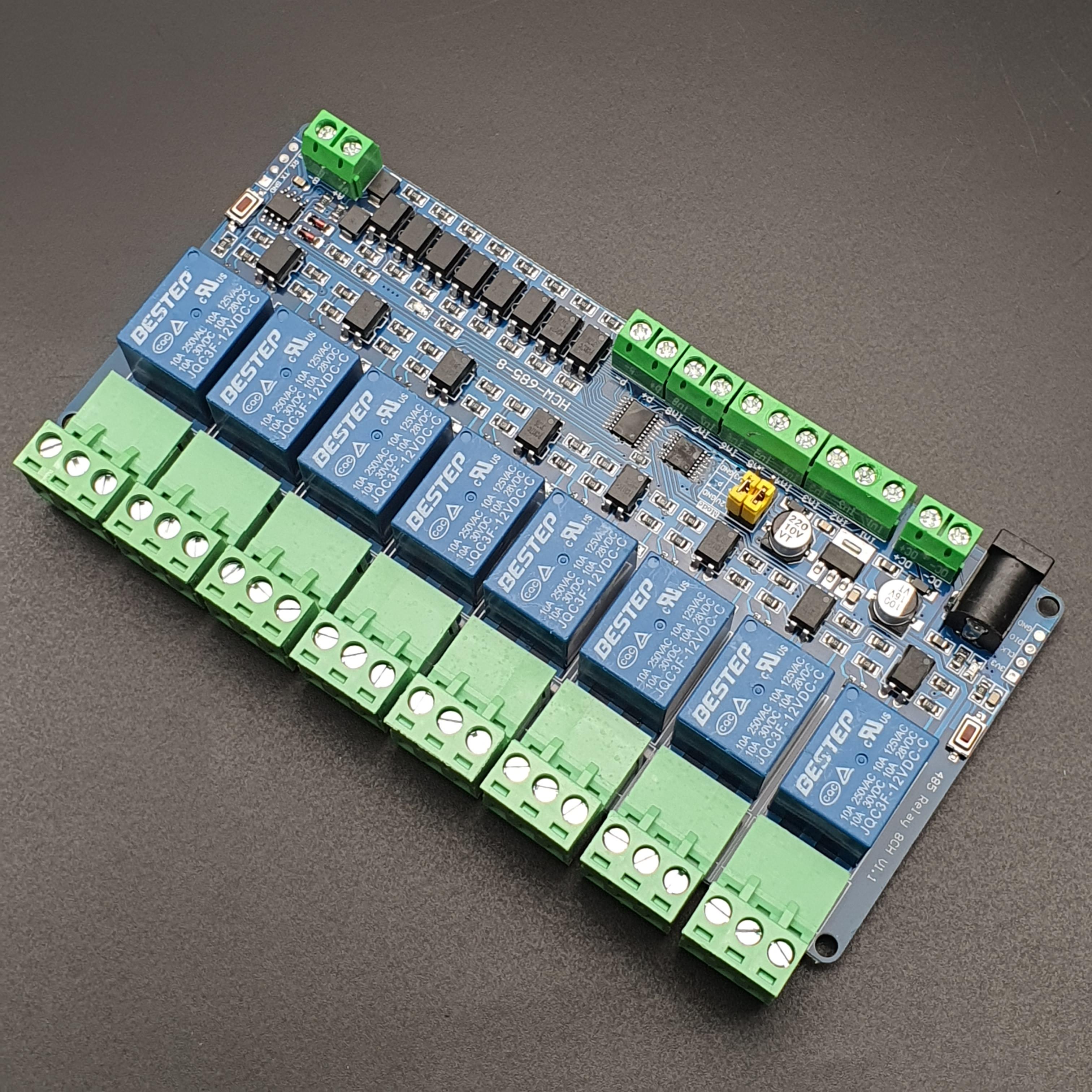 Modbus - RTU 8 Channel Relay Module RS485/TTL (12V)