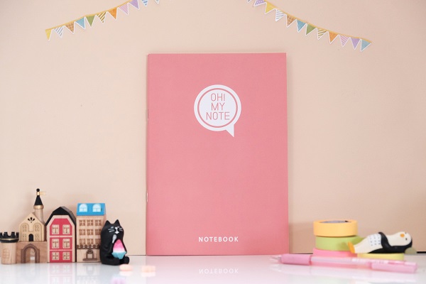 Ohmynote ล้างสต๊อก สมุดโน้ตน่ารัก สไตล์มินิมอล ขนาด A5 เนื้อในมีสี มีเส้นบรรทัด ลาย oh my note