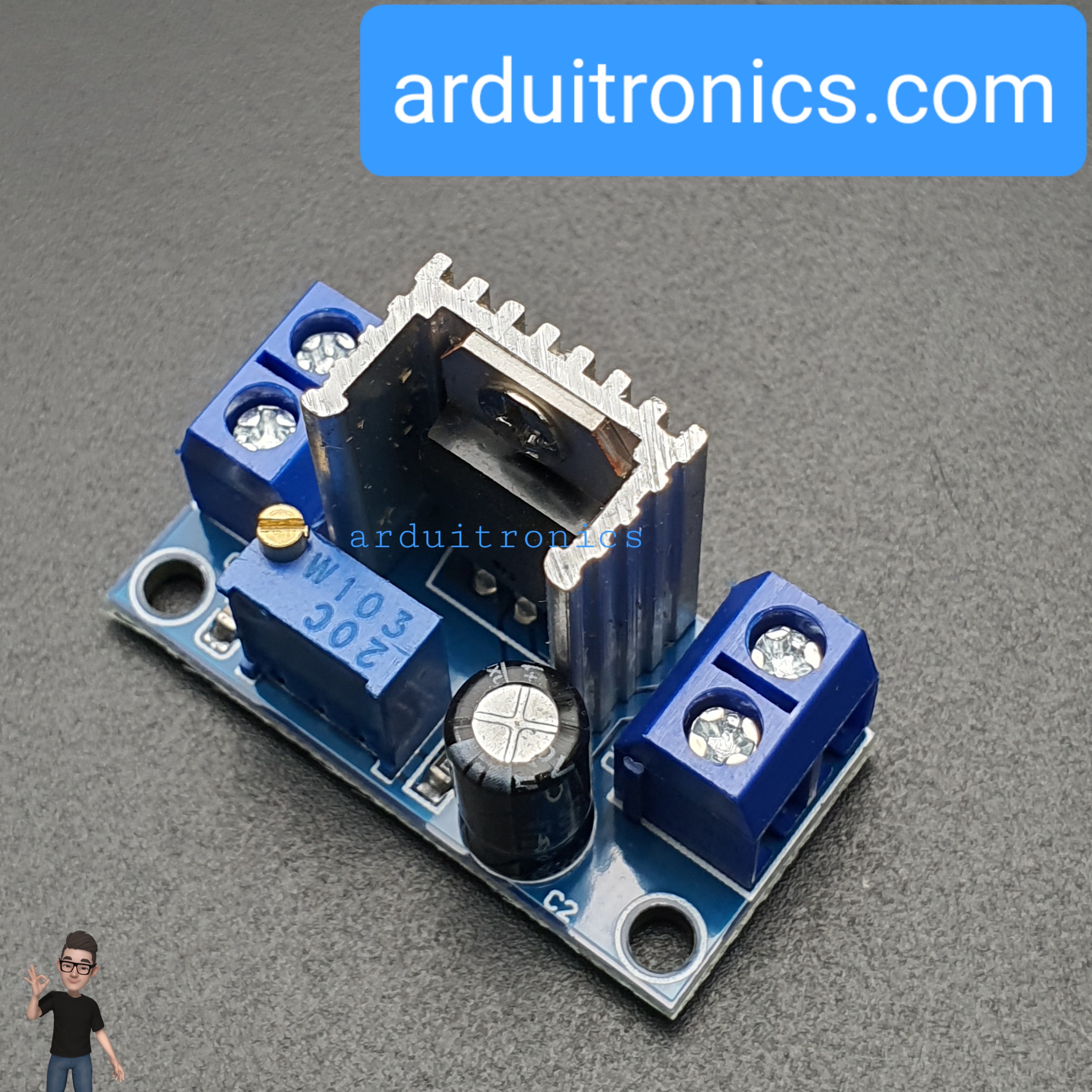 โมดูล LM317 Step Down แปลงไฟจาก 4.2-40V เป็น 1.2-37V กระแสสูงสุด 2.2A