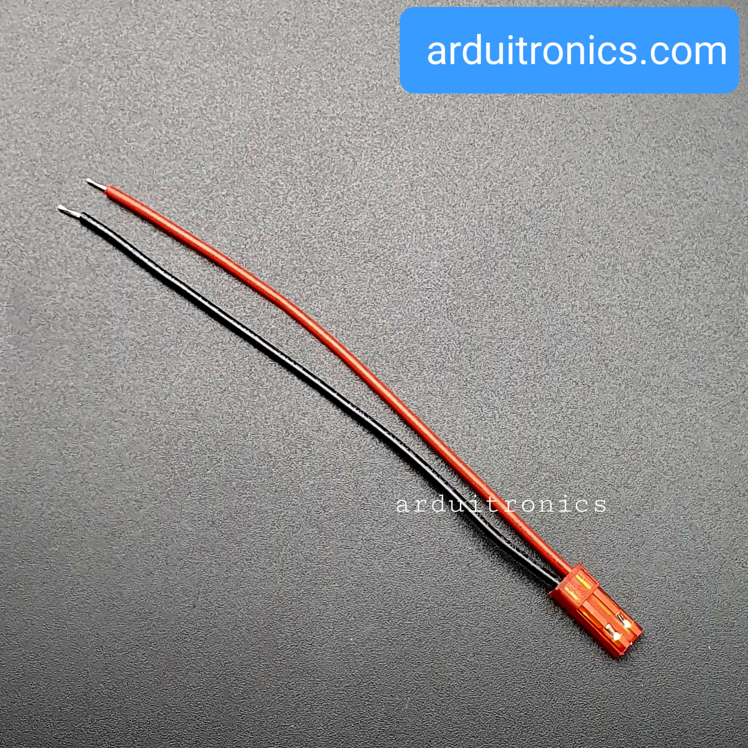JST Connector 2Pin Plug Male สายต่อ JST ตัวผู้ พร้อมสายไฟยาว 10cm - Red