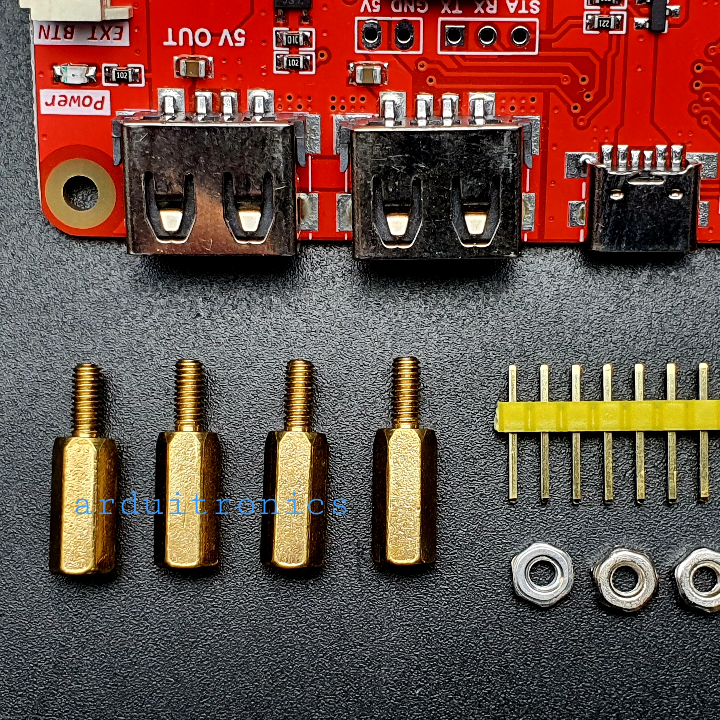 Raspberry Pi (RPi) UPSPack Standard V3 PCB สีแดง + Free ถ่าน 3.7V 6500mAh