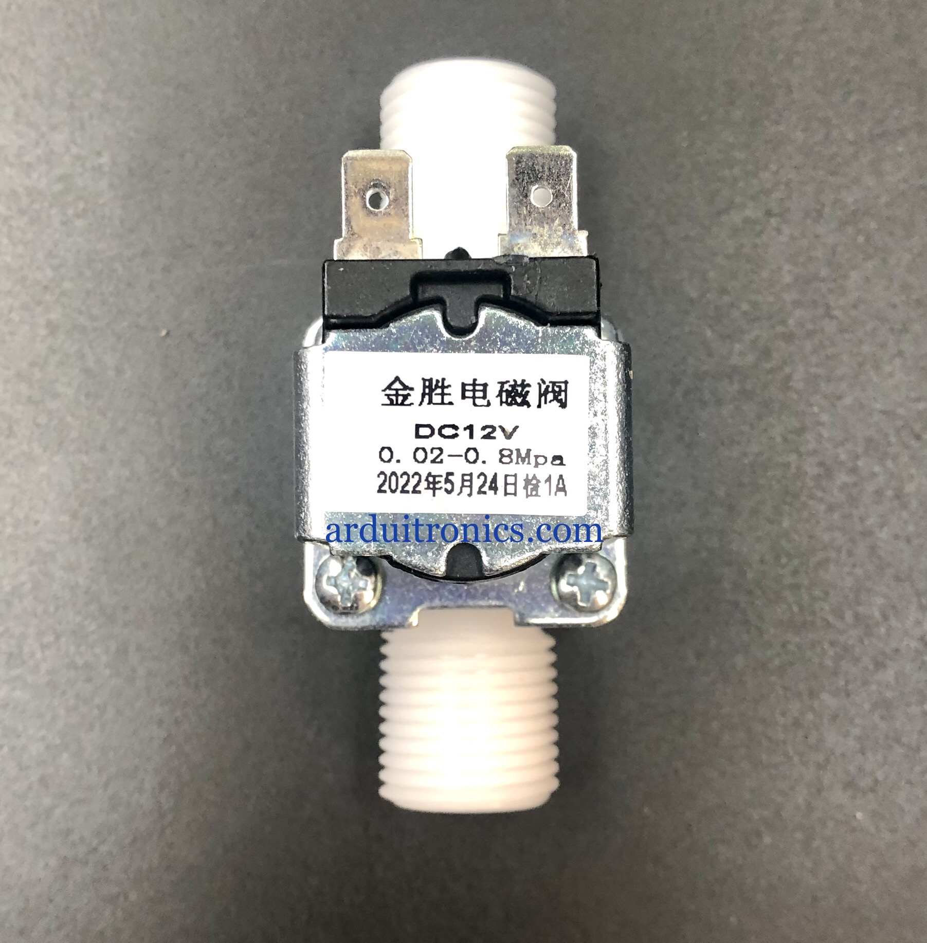 Solenoid Valve (normally closed) 12V-DC 1/2" (แรงดัน 0.02 - 0.8 MPa) for Water Air Flow Switch (ปกติปิด)