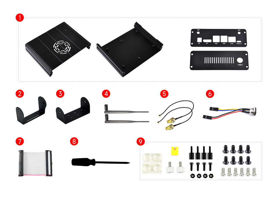 Aluminum Alloy Case For Jetson Orin, With Camera Holder, Suitable for Jetson Orin Nano And Jetson Orin NX Kits (ของแท้จาก Waveshare)