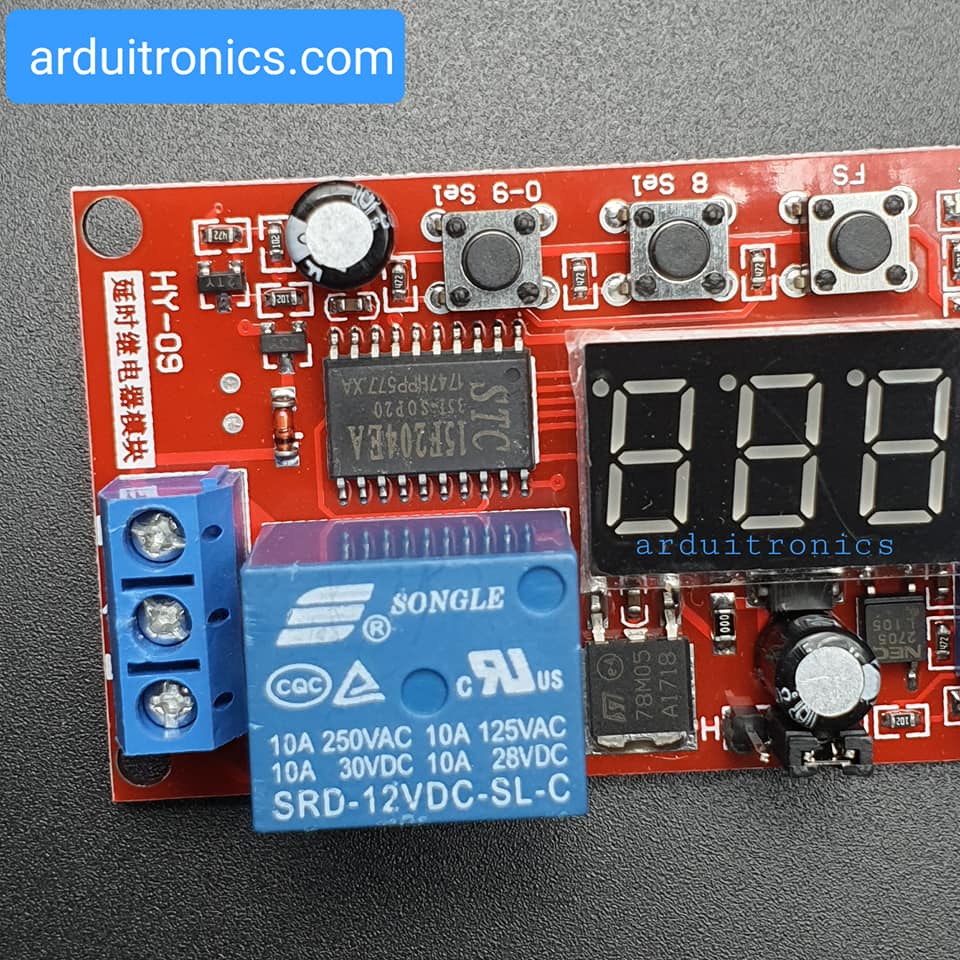 โมดูลรีเลย์ หน่วงเวลา เปิด/ปิด 12V High/Low Level Trigger แบบ 18 ฟังชั่น