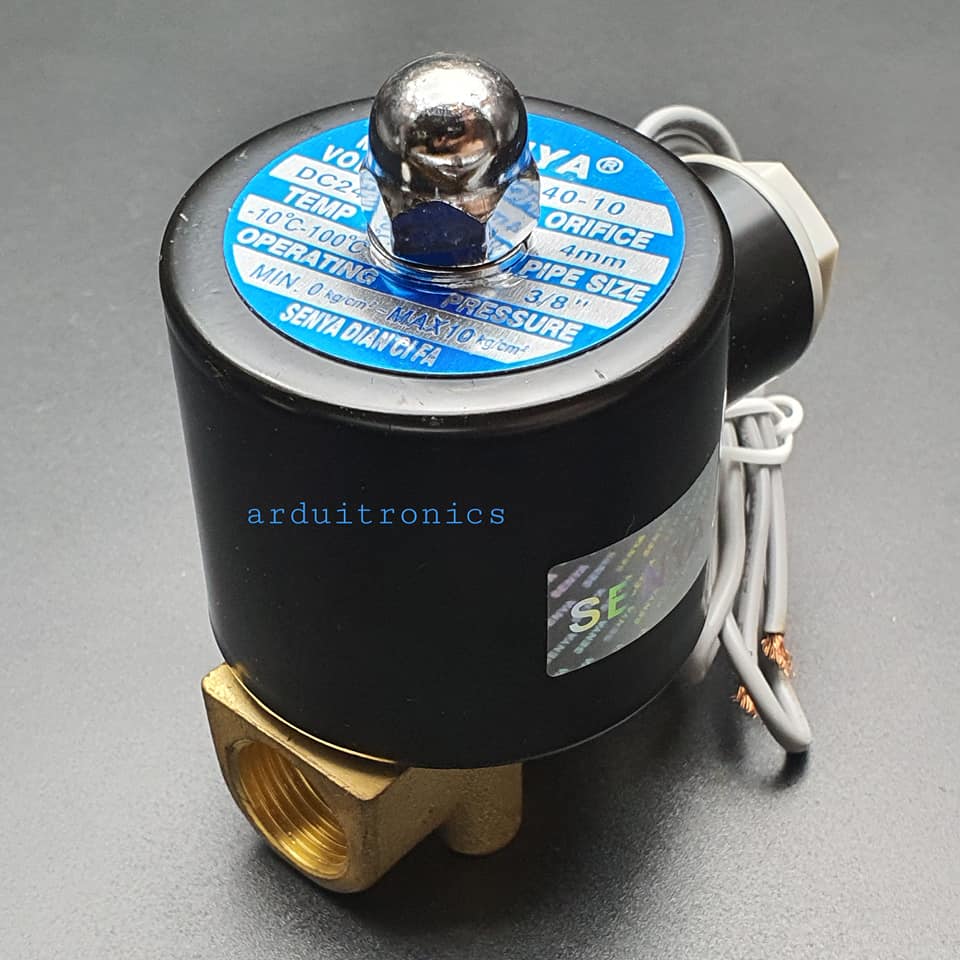 โซลินอยวาล์ว ทองเหลือง (Solenoid Valve Normally Closed) 3 หุน (3/8") 24V - ยี่ห้อ Senya 2W-040-10