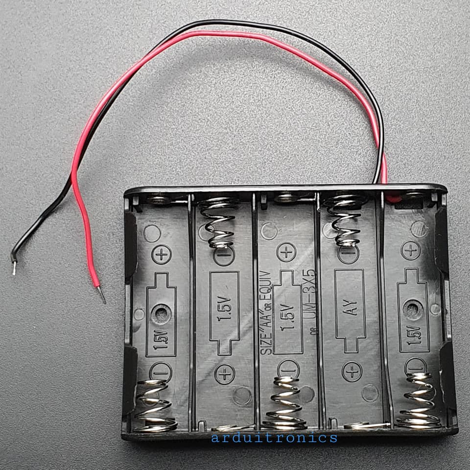 Battery Box รางถ่าน 5 ก้อน AA 7.5V ไม่มีฝา