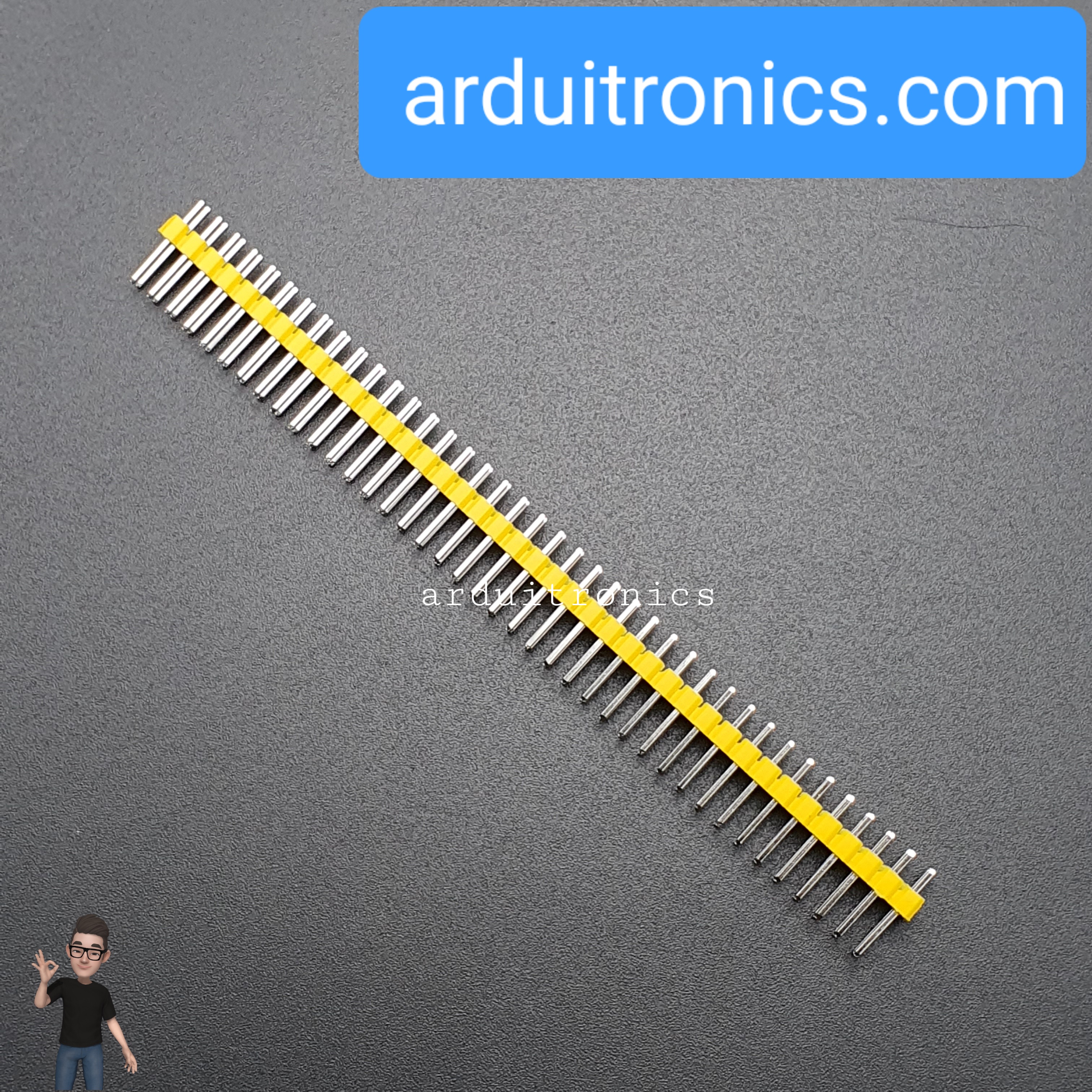 ก้างปลา 2x40P 2.54mm Pin Header Dip Straight Double Row 2X40 Pin สีเหลือง