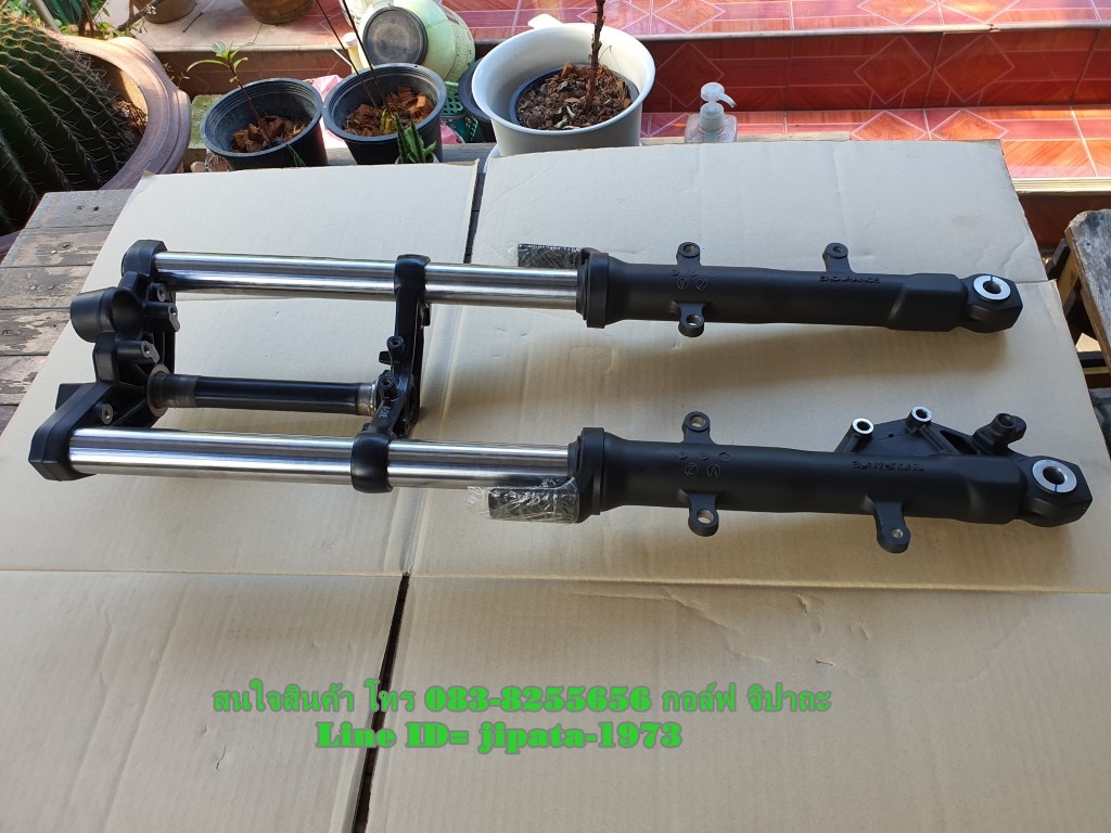 (Z300) ชุดโช้คอัพหน้าและแผงคอ บน ล่าง Kawasaki Z300 แท้