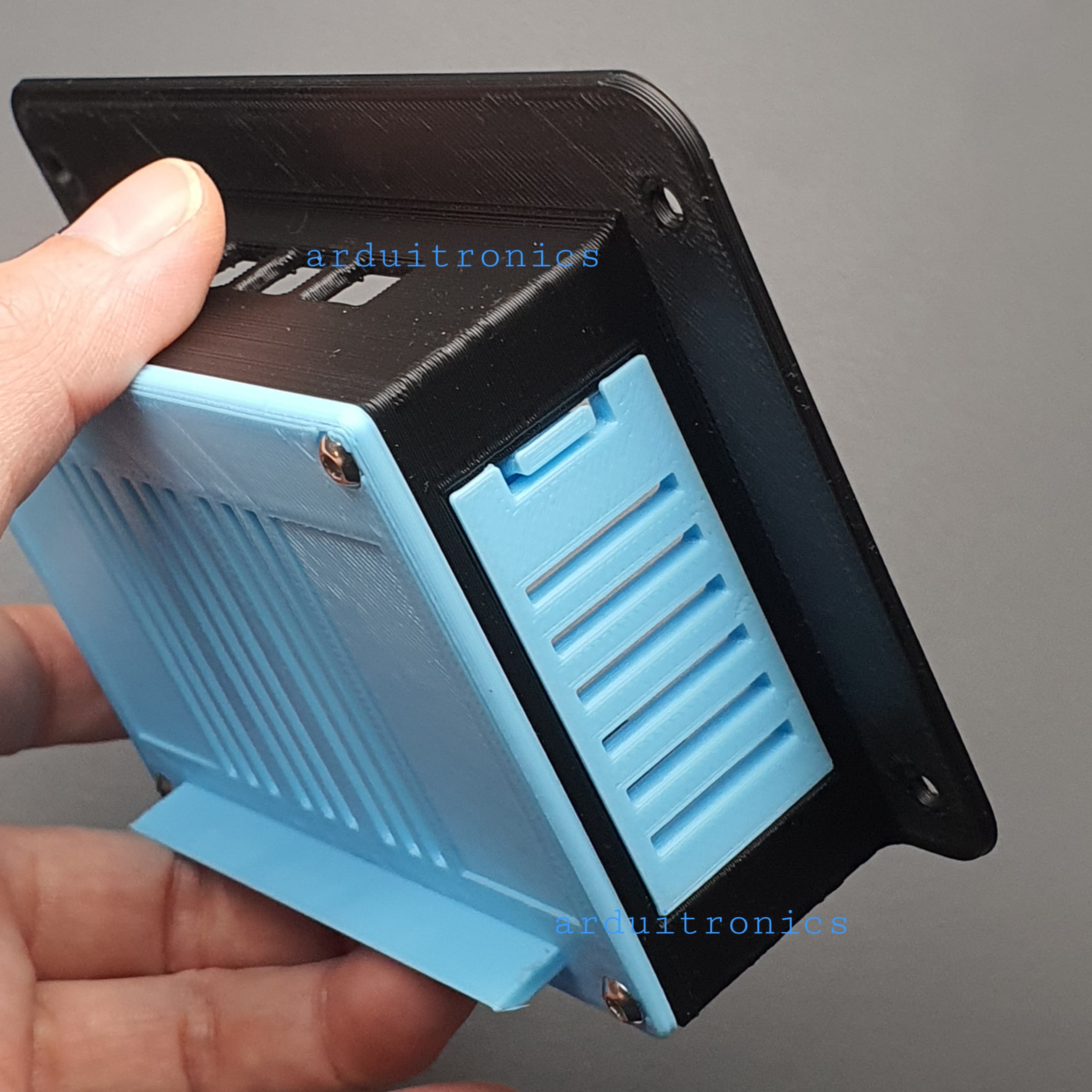 3D Printed Screen Case (Blue) for Raspberry Pi Official 7 inch LCD Touchscreen