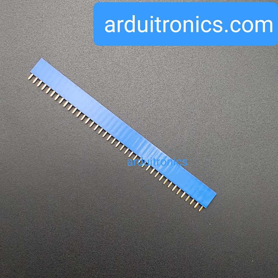[Blue] 1x40 Pin Single Row Female Header 2.54mm Pitch Straight Pin Square (จำนวน 1 ชิ้น)