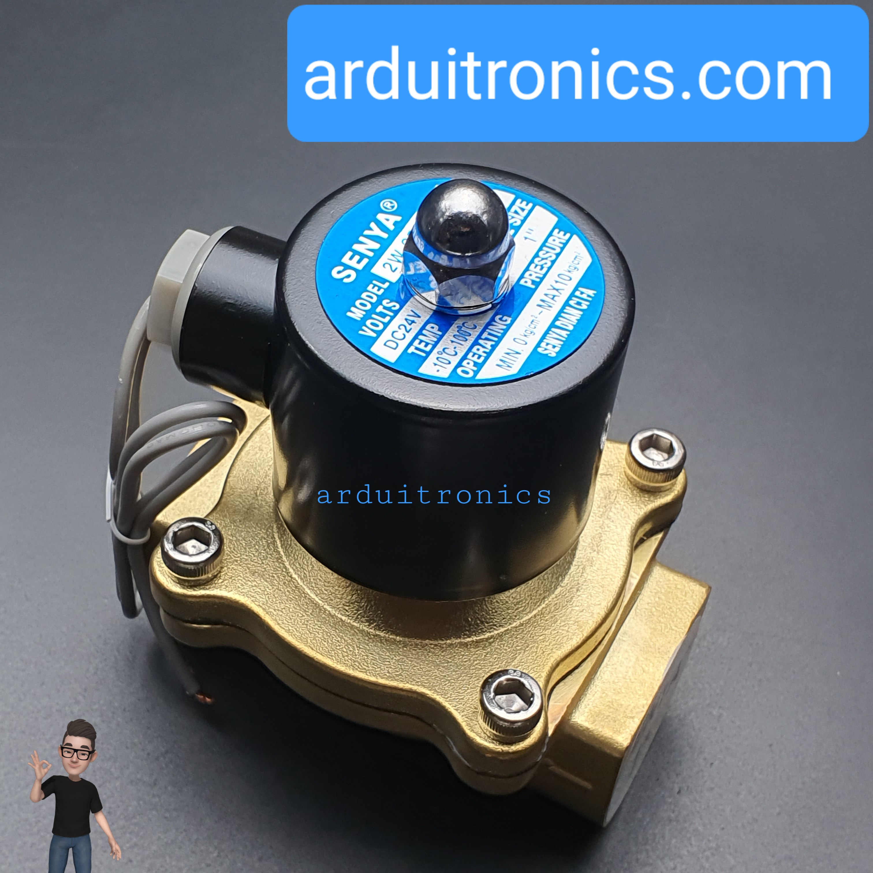 โซลินอยวาล์ว ทองเหลือง (Solenoid Valve Normally Closed) 8 หุน (1") 24VDC - ยี่ห้อ Senya 2W-250-25