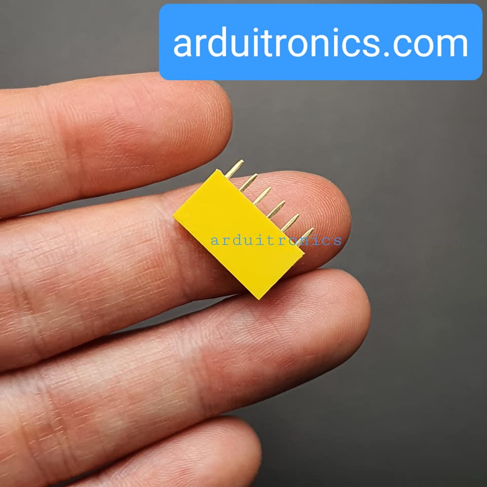 [Yellow] 1x6 Pin Single Row Female Header 2.54mm Pitch Straight Pin Square (จำนวน 1 ชิ้น)