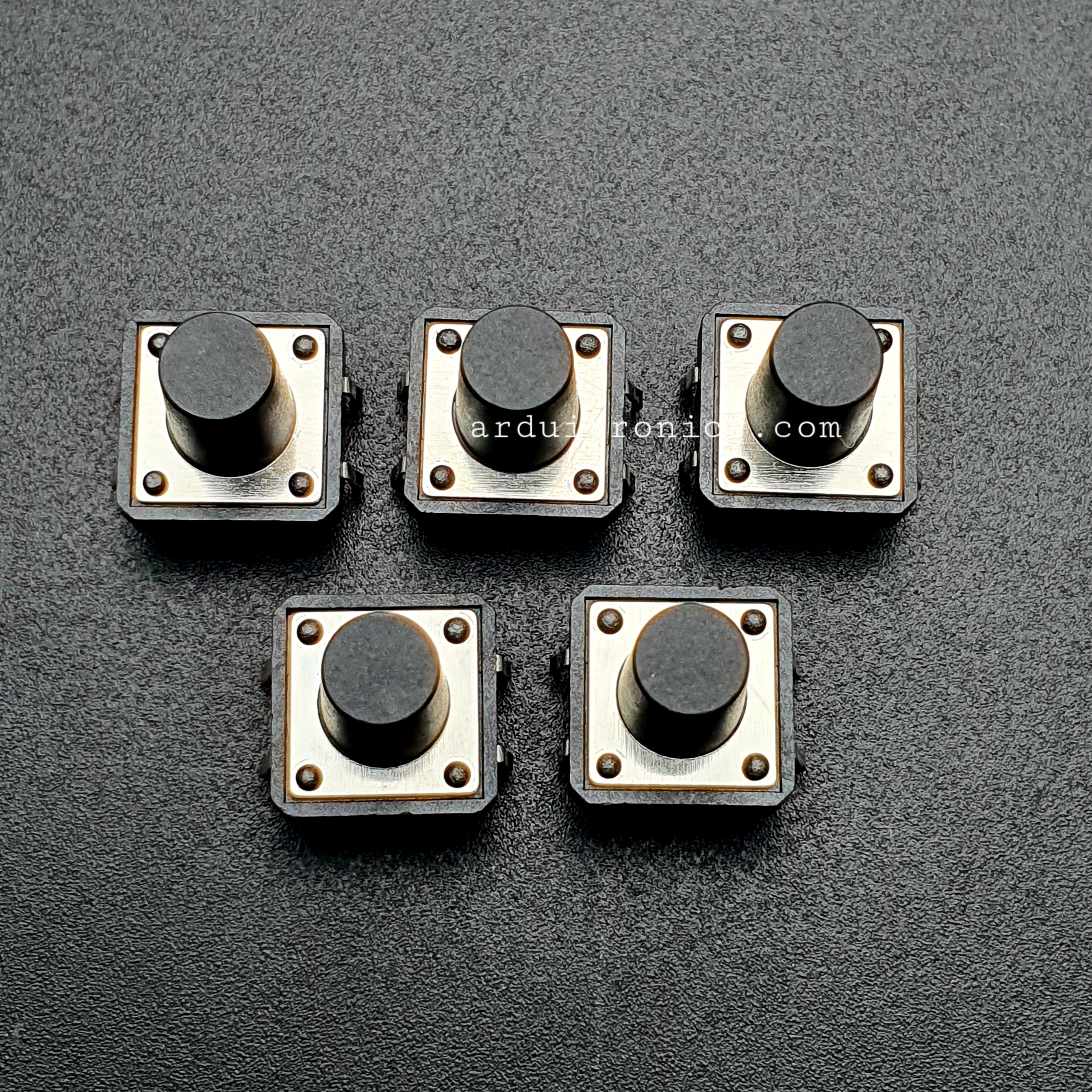 Tact Switch 12X12x12 mm ไมโครสวิตช์ กดติดปล่อยดับ 4 ขา (หัวกลม) (5 ชิ้น/pack)