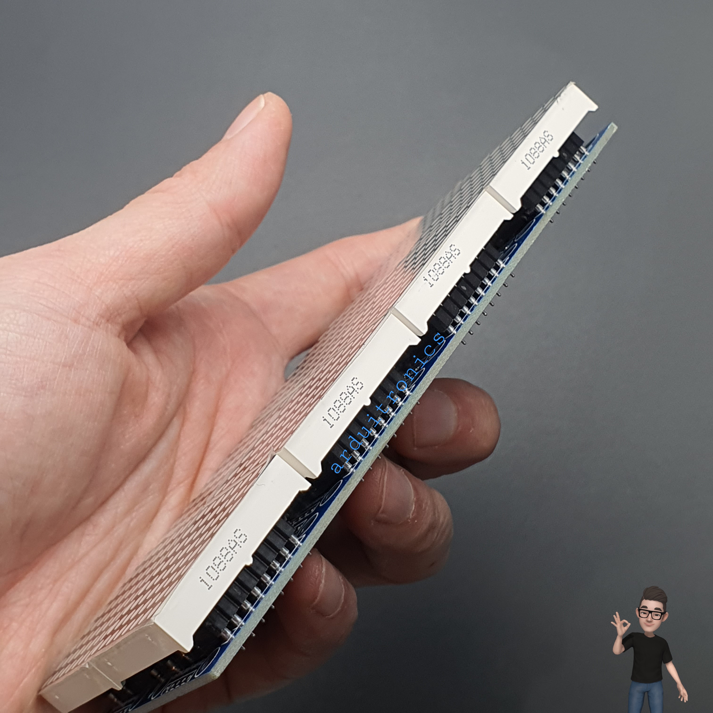 [สีแดง] LED Matrix Driver MAX7219 IC Driver Module + LED Dot Matrix 8x8 ขนาด 32mm x 32mm 8 ชุด (2 x 4)