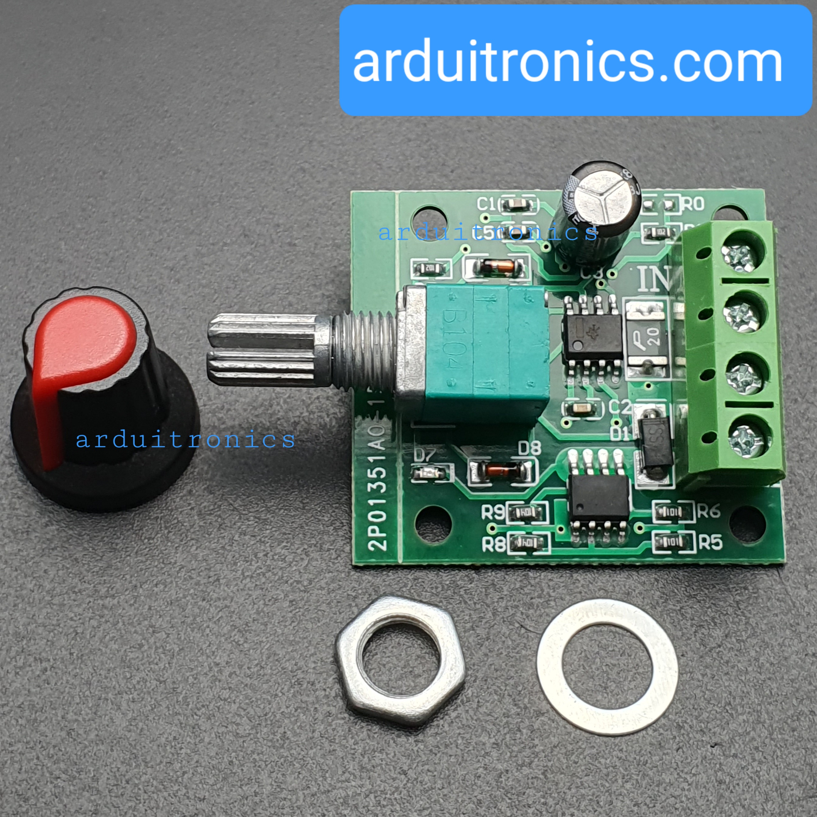 โมดูลขับมอเตอร์ ควบคุมความเร็ว DC Motor Speed Controller PWM 1803BK 1.8-12V กระแสสูงสุด 2A
