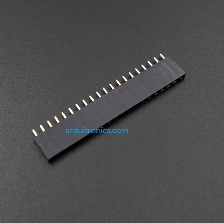 [Black] 1X20 Pin Single Row Female Header 2.54mm Pitch Straight Pin Square (จำนวน 1 ชิ้น)