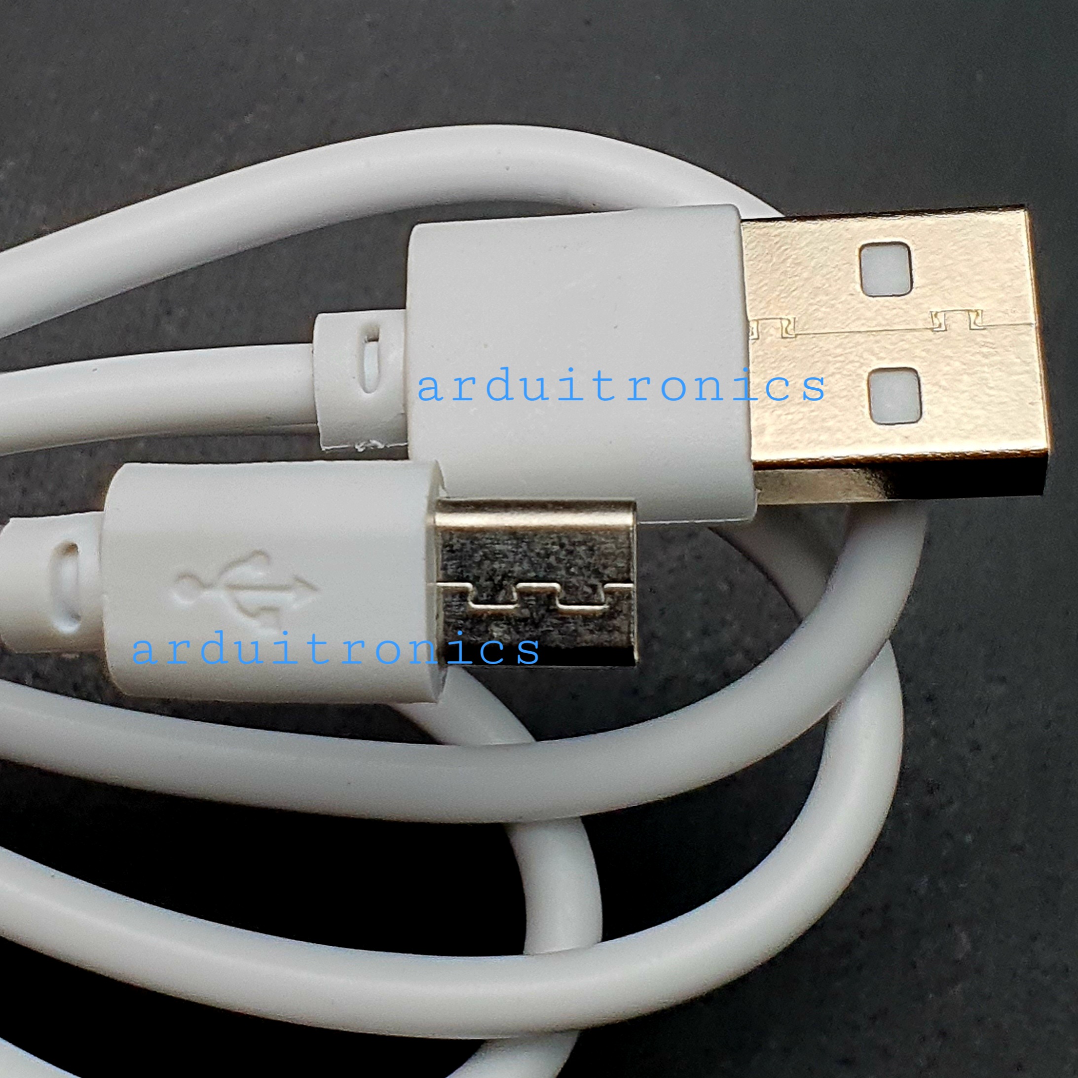 Micro USB Cable สายชาร์จ Data Cable สีขาว หัวยาว 8มม สายยาว1เมตร