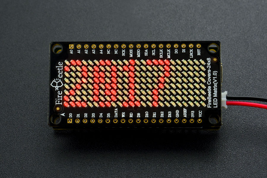 24×8 LED Matrix (Red) - FireBeetle Covers (แท้จาก DFRobot)