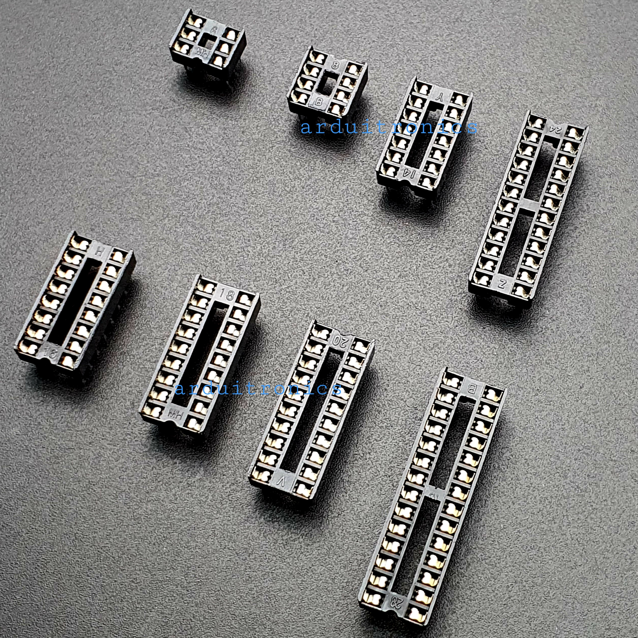 IC Socket Adapter 6P 8P 14P 16P 18P 20P 24P 28P Total 66 pcs in box