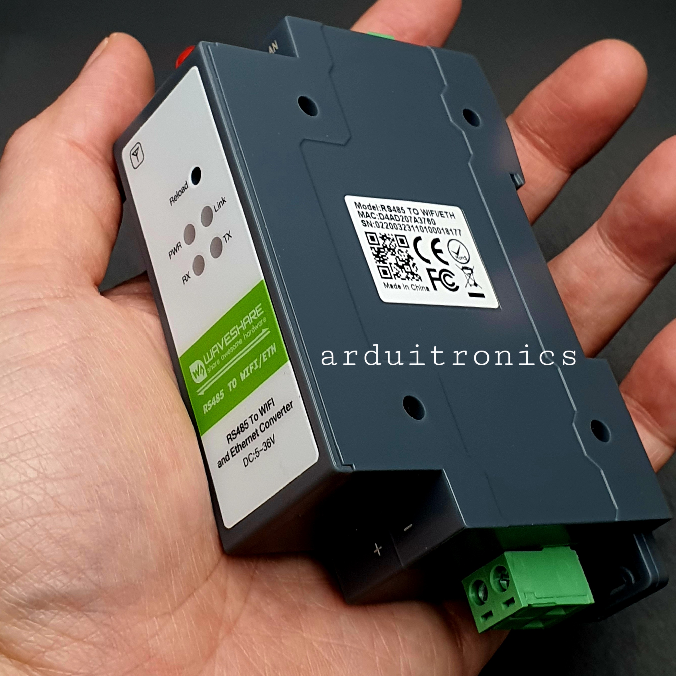 Rail-Mount Serial Server, RS485 to WIFI/Ethernet Module, Modbus MQTT Gateway (ของแท้จาก Waveshare)