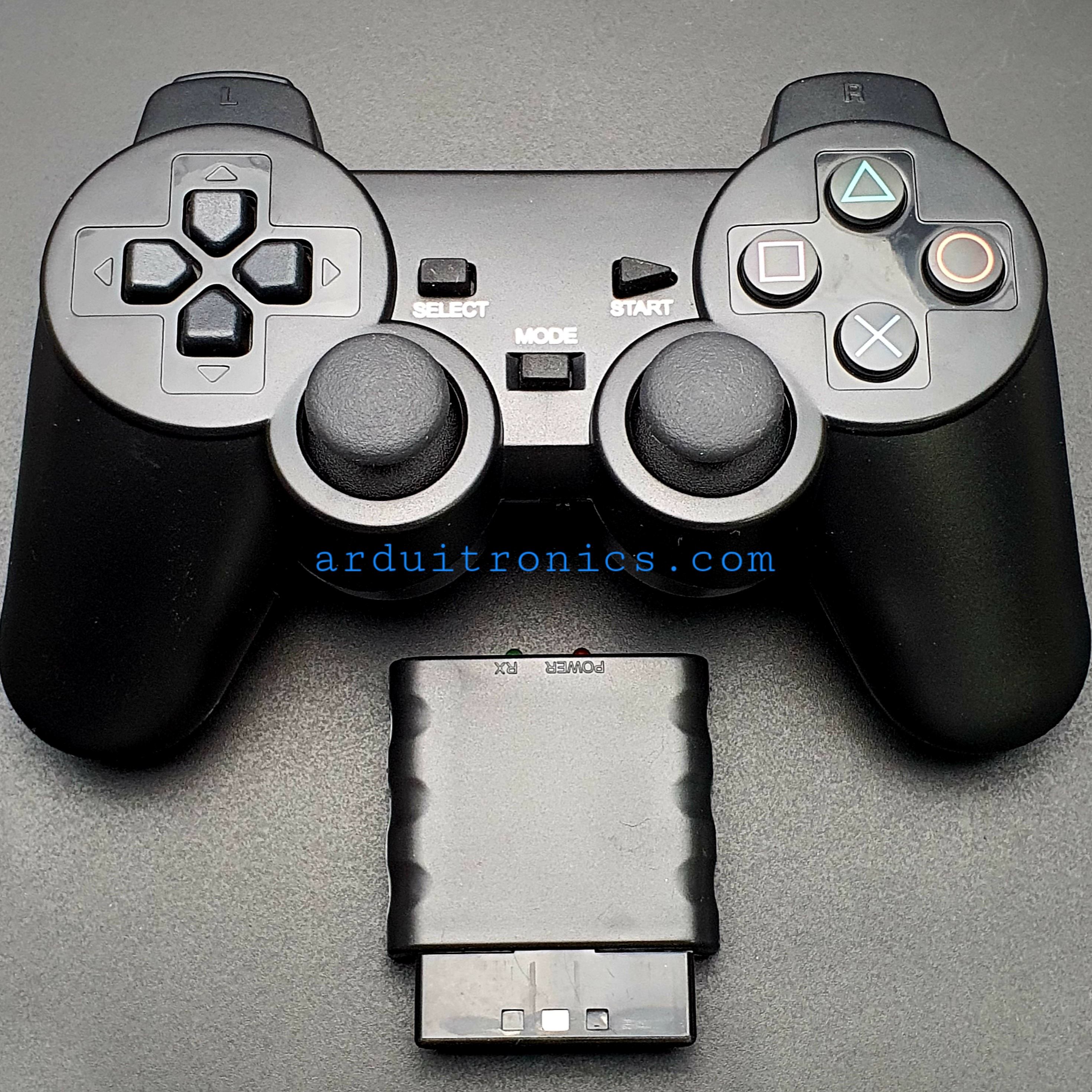 PS2 Wireless JoyStick (PlayStation) PSTWO สีดำ - แบบไร้สาย