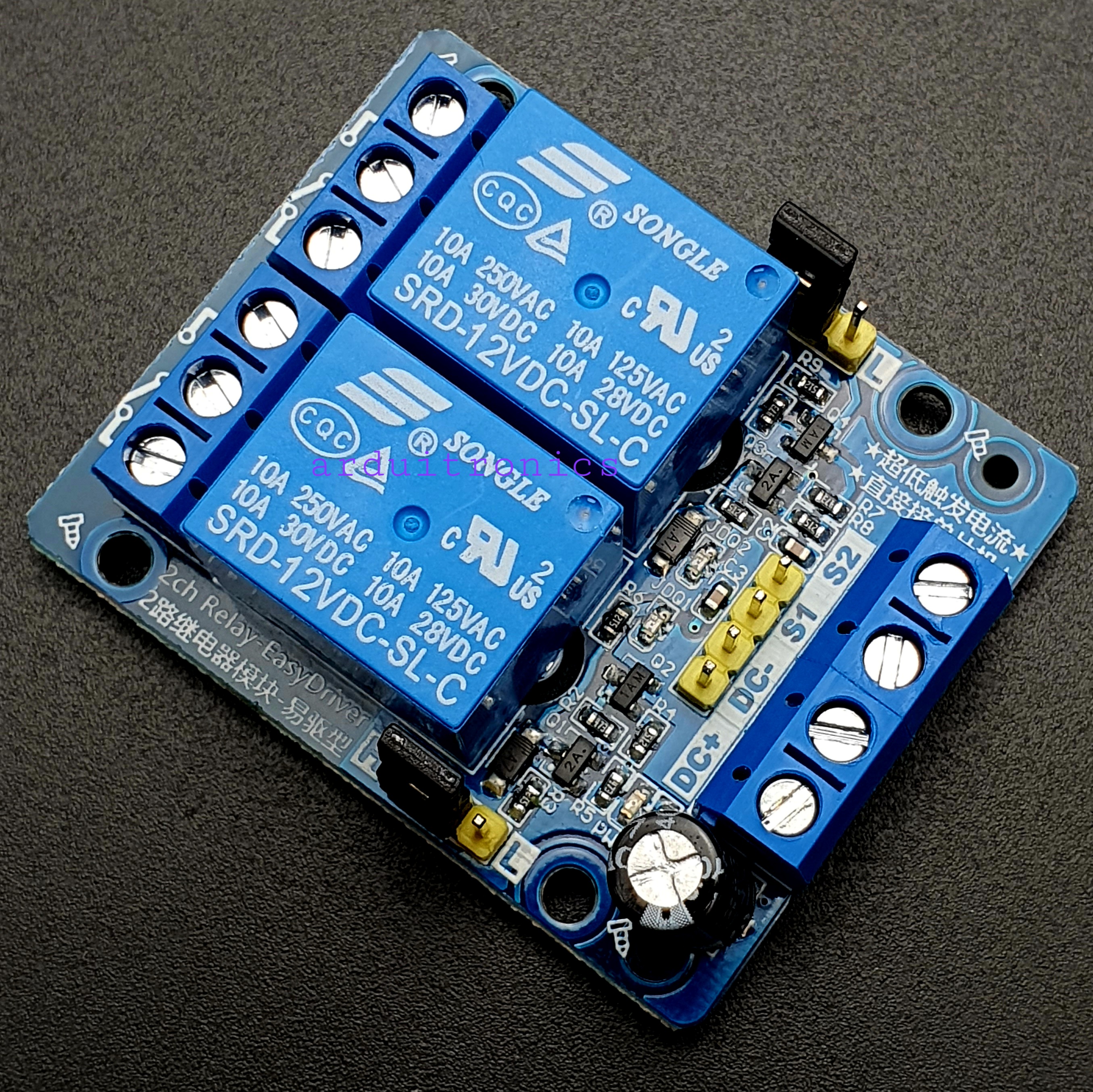 2 Channel Relay Module 12V (High/Low Level Trigger)