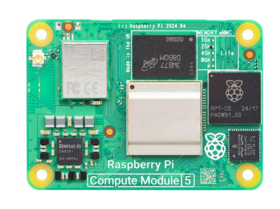Raspberry Pi Compute Module 5 (4GB RAM, 32GB eMMC, 2.4 / 5.0 GHz Wireless, CM5104032) - แท้ 100%