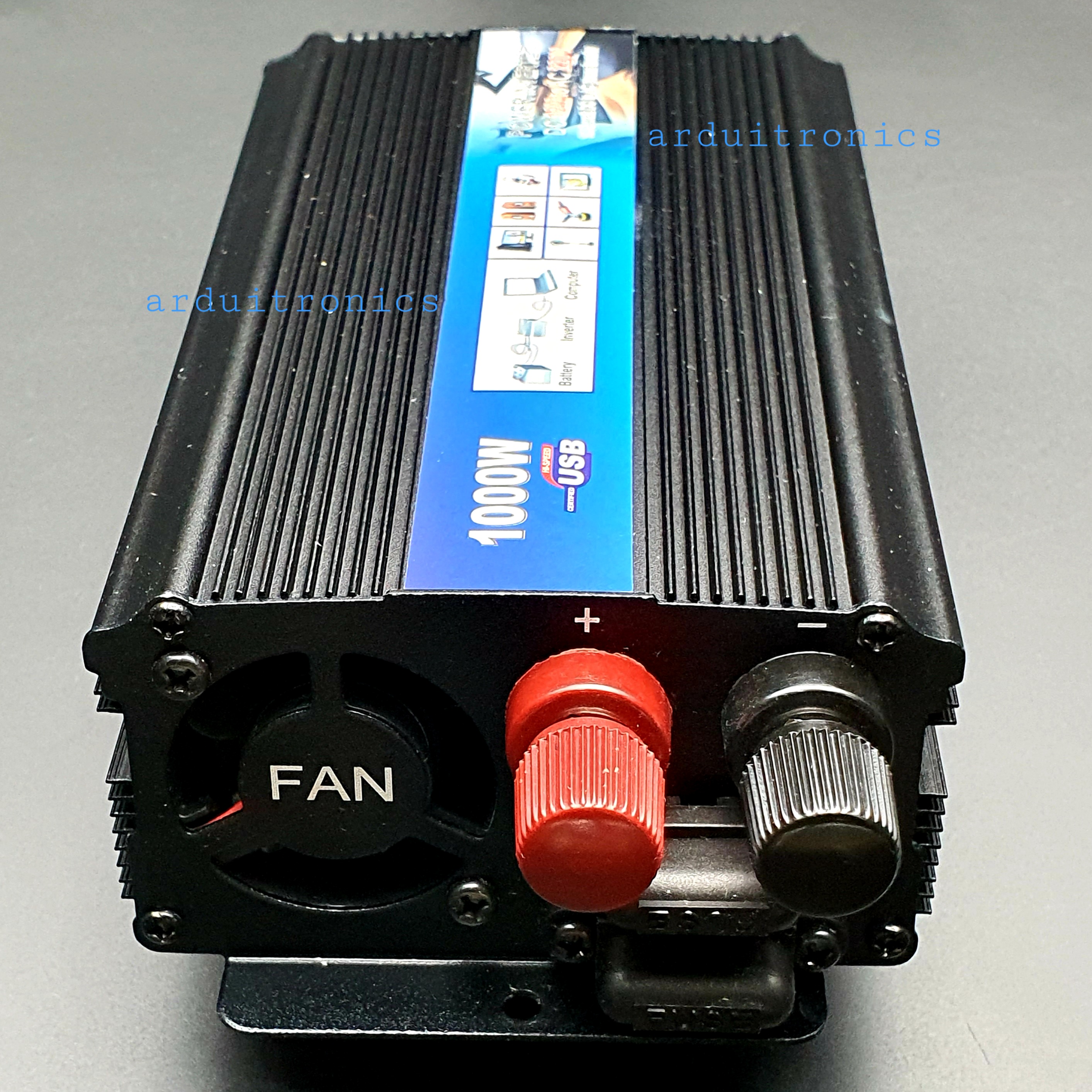 DC to AC Power Inverter 1000W 12VDC to 220VAC 50 Hz (modified Sine Wave) สีดำ