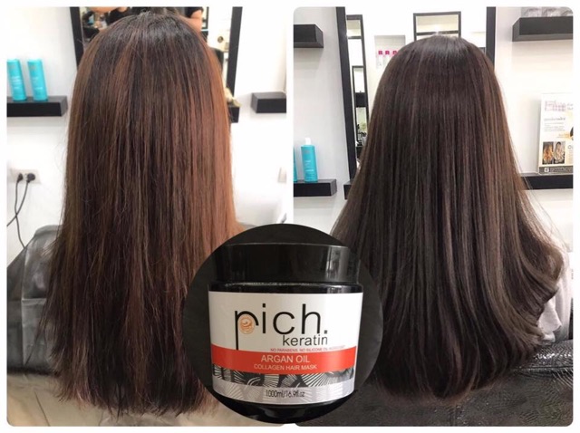 Rich Keratin 🔥ปกติราคา 1800฿ ลดเหลือ 449฿ เคราตินเคราติน อาร์แกน ออยล์ คอลลาเจน แอร์ มาส์ค Pich 1000ml