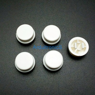 สีขาว B3F Tactile Switch Cap Round Button Cap 12x12x7.3mm แพค 5 ตัว
